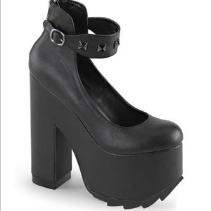 Demonia Cramps-03 Studded Platform Shoes Size 8